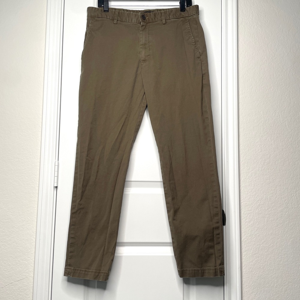 Banana Republic Pants Men 33x30 Heritage Athletic Fit Lived-In Chino Olive Green